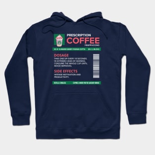 Funny Summer Berry Panna Cotta Frappuccino Prescription Label for medical and nursing students, nurses, doctors, and health workers who are coffee lovers Hoodie